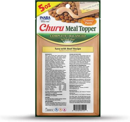 Show full view: Inaba Churu Tuna with Beef Recipe Dog Food Topper, 1.69-oz tube, 18 count slide 3 of 10