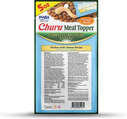 Show full view: Inaba Churu Chicken with Cheese Recipe Dog Food Topper, 1.69-oz, 18 count slide 3 of 10