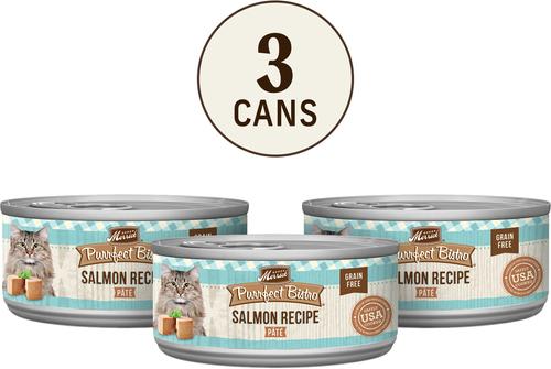 Show full view: Merrick Purrfect Bistro Grain-Free Salmon Pate Canned Cat Food, 3-oz can, case of 3 slide 3 of 13