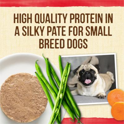 Show full view: Merrick Lil' Plates Petite Pates Premium Grain-Free Beef Dinner Wet Dog Food, 3-oz can, case of 3 slide 4 of 12