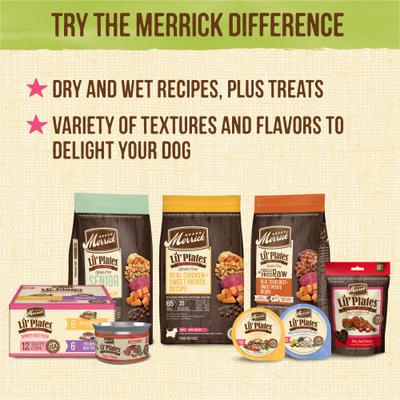 Show full view: Merrick Lil' Plates Petite Pates Premium Grain-Free Lamb Dinner Wet Dog Food, 3-oz can, case of 3 slide 9 of 12
