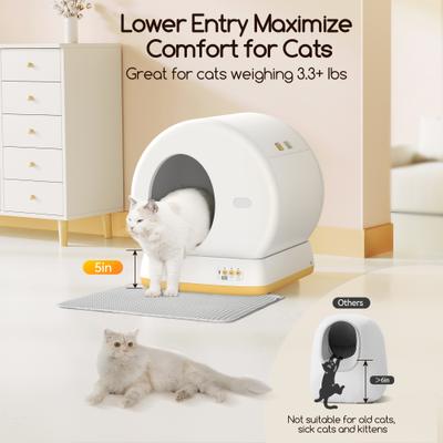 Show full view: Meowant Smart WiFi Enabled Automatic Self-Cleaning Cat Litter Box, Yellow slide 7 of 11