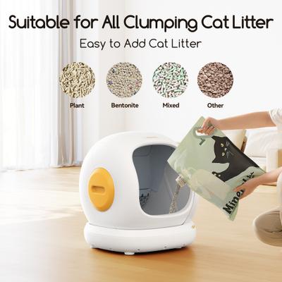 Show full view: Meowant Smart WiFi Enabled Automatic Self-Cleaning Cat Litter Box, White slide 6 of 11