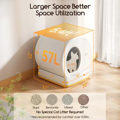 Show full view: Meowant Smart WiFi Enabled Automatic Self-Cleaning Cat Litter Box, Yellow slide 2 of 11