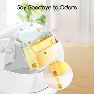 Show full view: Meowant Smart WiFi Enabled Automatic Self-Cleaning Cat Litter Box, White slide 3 of 11