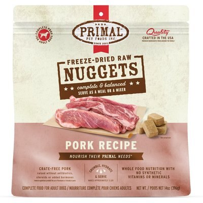 Primal Primal Pork Formula Nuggets Grain-Free Raw Freeze-Dried Dog Food, 28-oz bundle