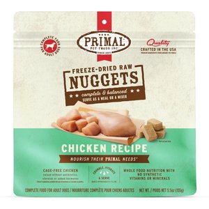 Primal Chicken Formula Nuggets Grain-Free Raw Freeze-Dried Dog Food, 5.5-oz bag
