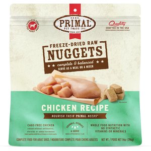 Primal Chicken Formula Nuggets Grain-Free Raw Freeze-Dried Dog Food, 14-oz bag