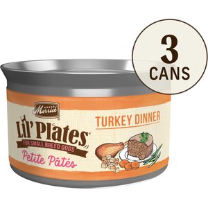 Merrick Lil' Plates Petite Pates Premium Grain-Free Turkey Dinner Wet Dog Food, 3-oz can, case of 3