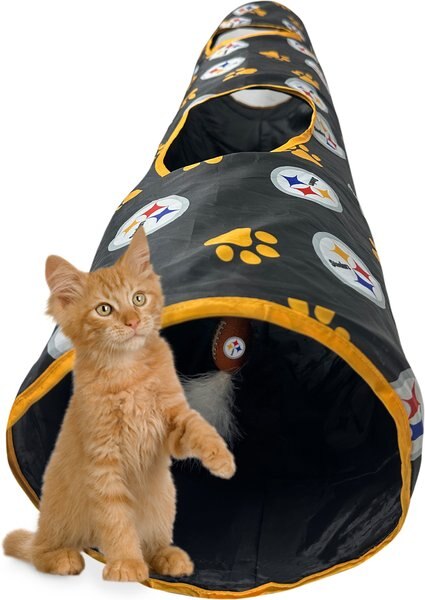 Pets First Pittsburgh Steelers Cat Tunnel Toy with Catnip