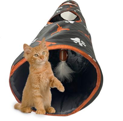 Show full view: Pets First Texas Longhorns Cat Tunnel Toy with Catnip slide 8 of 9