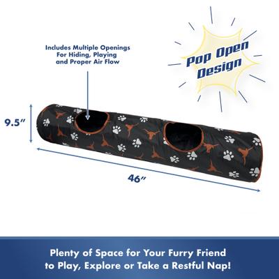 Show full view: Pets First Texas Longhorns Cat Tunnel Toy with Catnip slide 5 of 9