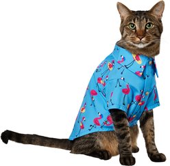 Frisco Summer Flamingo Dog & Cat Polo Camp Shirt, Small