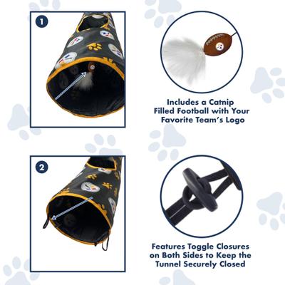 Show full view: Pets First Pittsburgh Steelers Cat Tunnel Toy with Catnip slide 6 of 9