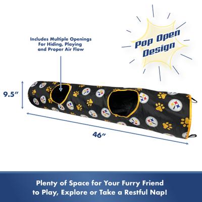 Show full view: Pets First Pittsburgh Steelers Cat Tunnel Toy with Catnip slide 5 of 9