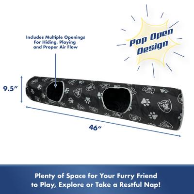 Show full view: Pets First Las Vegas Raiders Cat Tunnel Toy with Catnip slide 5 of 9