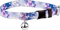 Country Brook Petz Watercolor Butterflies Breakaway Cat Collar, Blue, 8 to 12-in neck, 1/2-in wide