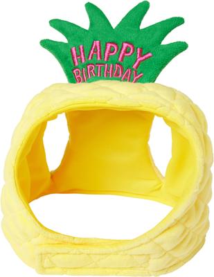 Show full view: Frisco Happy Birthday Pineapple Dog & Cat Hat, Medium/Large slide 3 of 9