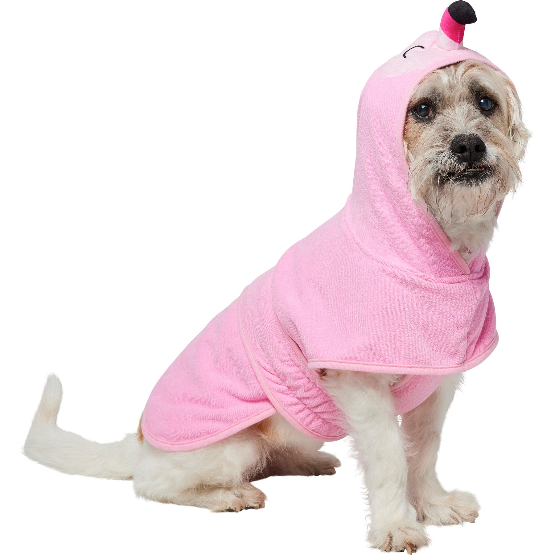 Frisco Summer Flamingo Dog & Cat Bathrobe, Large