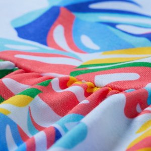 Frisco Ruffle Hem Dog & Cat Dress, Tropical Palms, Small