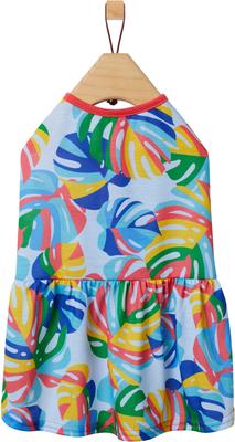 Show full view: Frisco Summer Ruffle Hem Dog & Cat Dress, Tropical Palms, Large slide 3 of 10