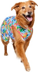 Frisco Summer Ruffle Hem Dog & Cat Dress, Tropical Palms, XX-Large