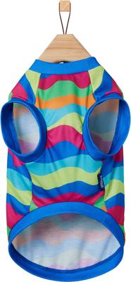 Show full view: Frisco Summer Tropical Wave Stripe Dog & Cat T-Shirt, Small slide 5 of 11