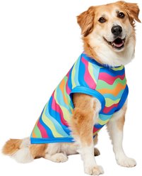 Frisco Summer Tropical Wave Stripe Dog & Cat T-Shirt, X-Large