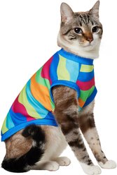 Frisco Summer Tropical Wave Stripe Dog & Cat T-Shirt, X-Small