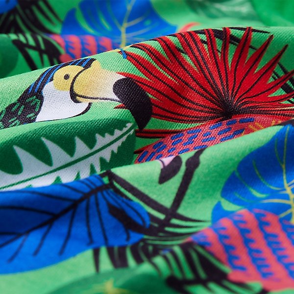 Show full view: Frisco Summer Tropical Palm Leaf Toucan & Flamingo Birds Dog & Cat T-Shirt, X-Small slide 6 of 11
