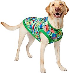 Frisco Summer Tropical Palm Leaf Toucan & Flamingo Birds Dog & Cat T-Shirt, X-Large