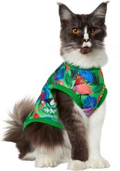 Frisco Summer Tropical Palm Leaf Toucan & Flamingo Birds Dog & Cat T-Shirt, X-Small