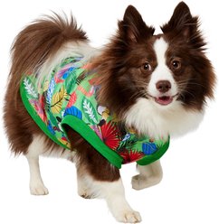 Frisco Summer Tropical Palm Leaf Toucan & Flamingo Birds Dog & Cat T-Shirt, Medium