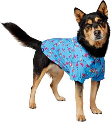 Frisco Summer Flamingo Dog & Cat Polo Camp Shirt, X-Large