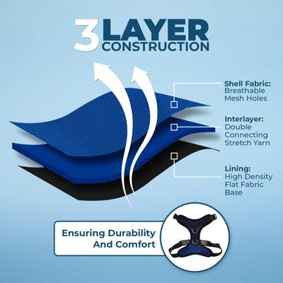 Show full view: Best Pet Supplies Voyager Step-in Air Dog & Cat Harness, Royal Blue with Black Trim, Small slide 4 of 9