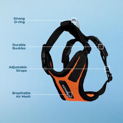 Show full view: Best Pet Supplies Voyager Step-in Air Dog & Cat Harness, Orange with Black Trim, Small slide 4 of 10