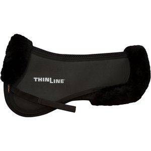ThinLine Trifecta Horse Half Saddle Pad with Sheepskin Rolls, Black, Medium