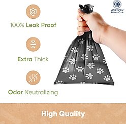 American Kennel Club Extra Thick Leak Proof Pet Waste Bags Refill Rolls, Fresh Scent, 240 count, Black slide 2 of 6