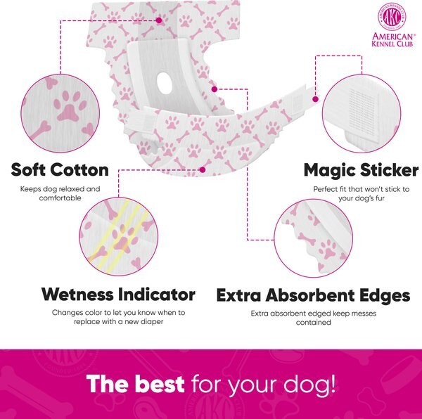 Dr. Pol Disposable Wetness Indicator Female Dog Diapers, 50 count