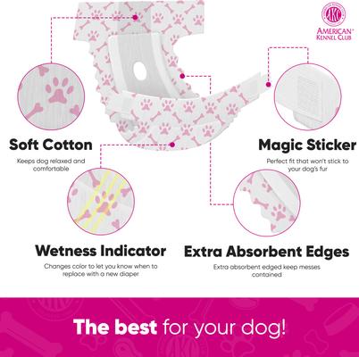 Show full view: Dr. Pol Disposable Wetness Indicator Female Dog Diapers, 50 count, Large: 18 to 27-in waist slide 3 of 9