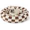 Show in main carousel: Lesure Calming Cute Modern Plush Jacquard Shaggy Orthopedic Anti-Slip Donut Dog & Cat Bed with Removable Cover, Brown, Medium slide 1 of 9