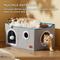 Show in main carousel: Bedsure Cat Cave with Fluffy Ball & Scratch Pad Plush Sherpa Foldable Cat House, Widen, Grey slide 3 of 8