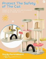 PXZEE 55-in Flower Cat Tree with Sisal Scratching Posts slide 2 of 7