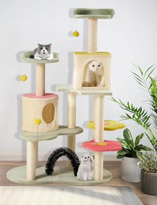Show full view: PXZEE 55-in Flower Cat Tree with Sisal Scratching Posts slide 2 of 7