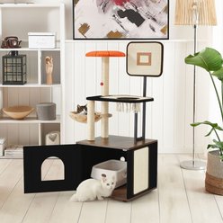PXZEE 50-in Cat Tree with Litter Box Enclosure