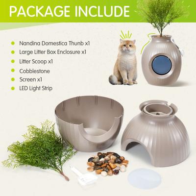 Show full view: PXZEE Plant Cat Litter Box Enclosure slide 5 of 9