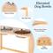 Show in main carousel: Pet Adobe Elevated Bamboo Stand Stainless Steel Dog Bowl Set, Natural, 7.5-cup slide 3 of 7
