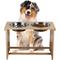 Show in main carousel: Pet Adobe Elevated Bamboo Stand Stainless Steel Dog Bowl Set, Natural, 7.5-cup slide 2 of 7