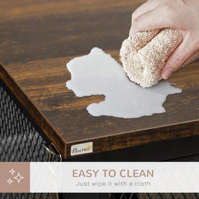 Show full view: jansno End Table Dog Crate with Openable Top, Black/Brown slide 4 of 8