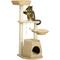 Show in main carousel: PawHut Kitty Activity Center 47-in Plush Cat Tree, Natural Wood slide 1 of 9